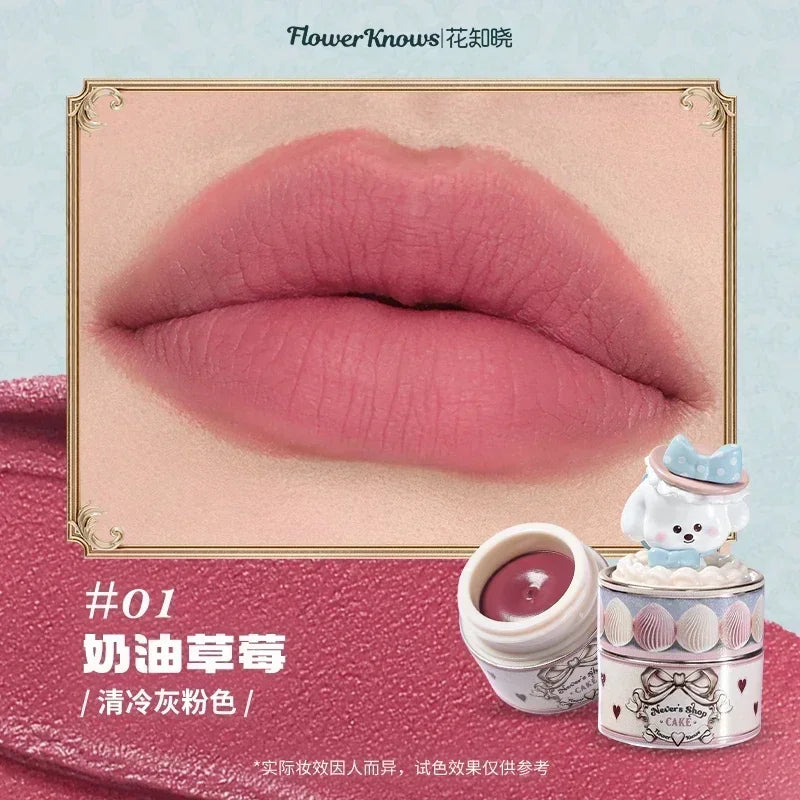 Flower Knows Midsummer Night Series Mirror Lip Gloss Film-forming Lip Balm Moisturizing Long Lasting Non-sticky ALL Lips Makeup