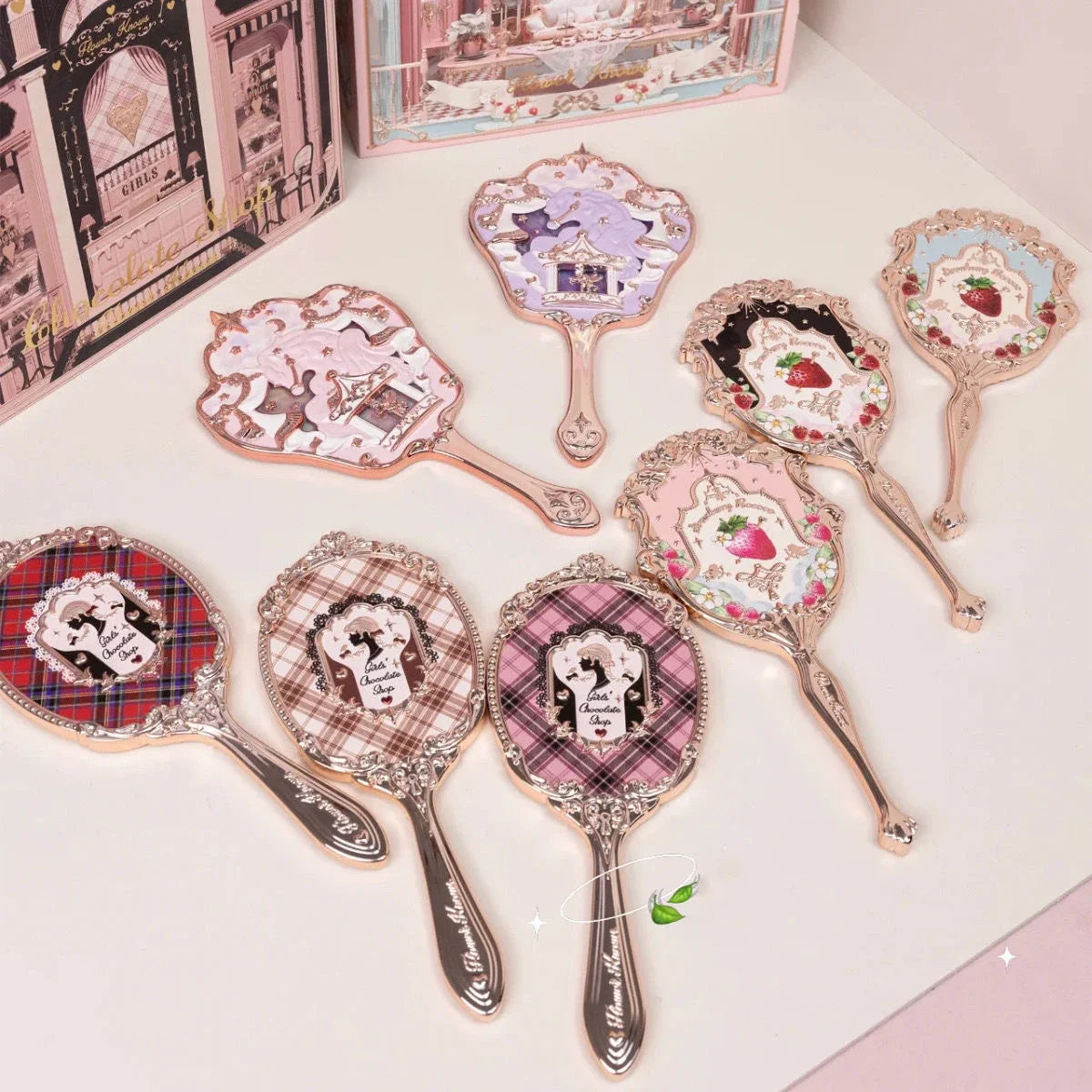Mirror Moonlight Mermaid Collection Handheld Limited Edition Mirror White, Blue, Pink, and Chocolate Fairy Design