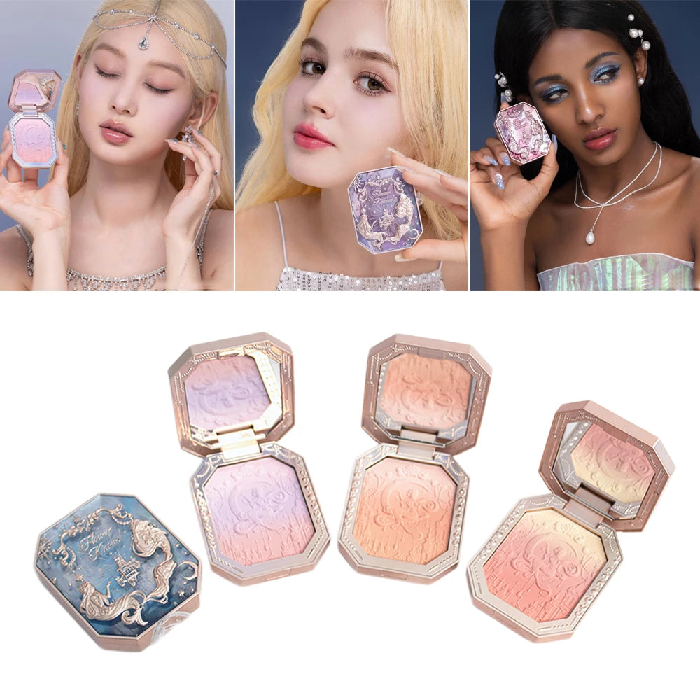 Flower Knows Moonlight Mermaid Blush Powder 5g Long Lasting Soft Matte Vegan Waterproof Natural Glow Fairycore Cheek Makeup