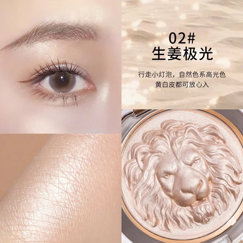 High Glossy Face Illuminator Highlighting & Contour Palette Shade Face Pearlescent Lion Ginger Highlights Powder Private Label