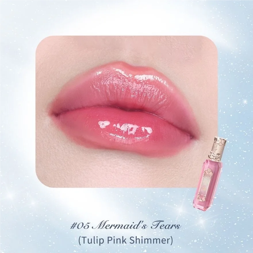 Flower Knows Moonlight Mermaid Lip Gloss Hydrating Long Lasting Mirror Shine Glossy Lip Tint Liquid Lipstick for Women Makeup