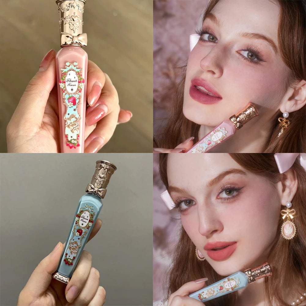 Flower Knows Strawberry Rococo All-In-One Makeup Palette Gift Set Lip Cream Embossed Blush Hand Mirror Travel Kit