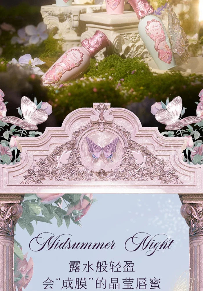 Flower Knows Midsummer Night Series Mirror Lip Gloss Film-forming Lip Balm Moisturizing Long Lasting Non-sticky ALL Lips Makeup