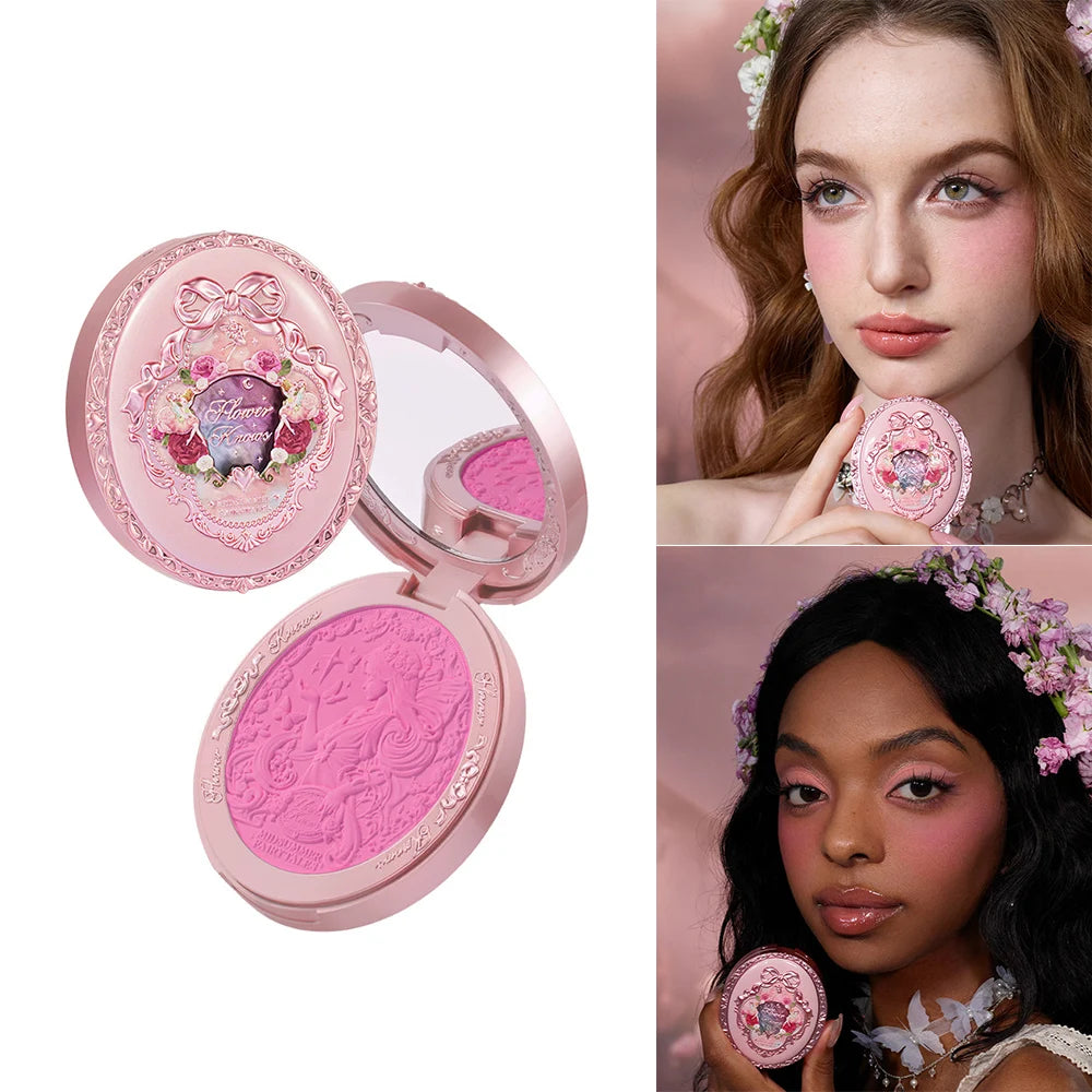 Flower Knows Velvet Blush Palette Long Lasting Natural Pigmented Makeup Long Lasting Natural Highly Pigmented Blusher 5g
