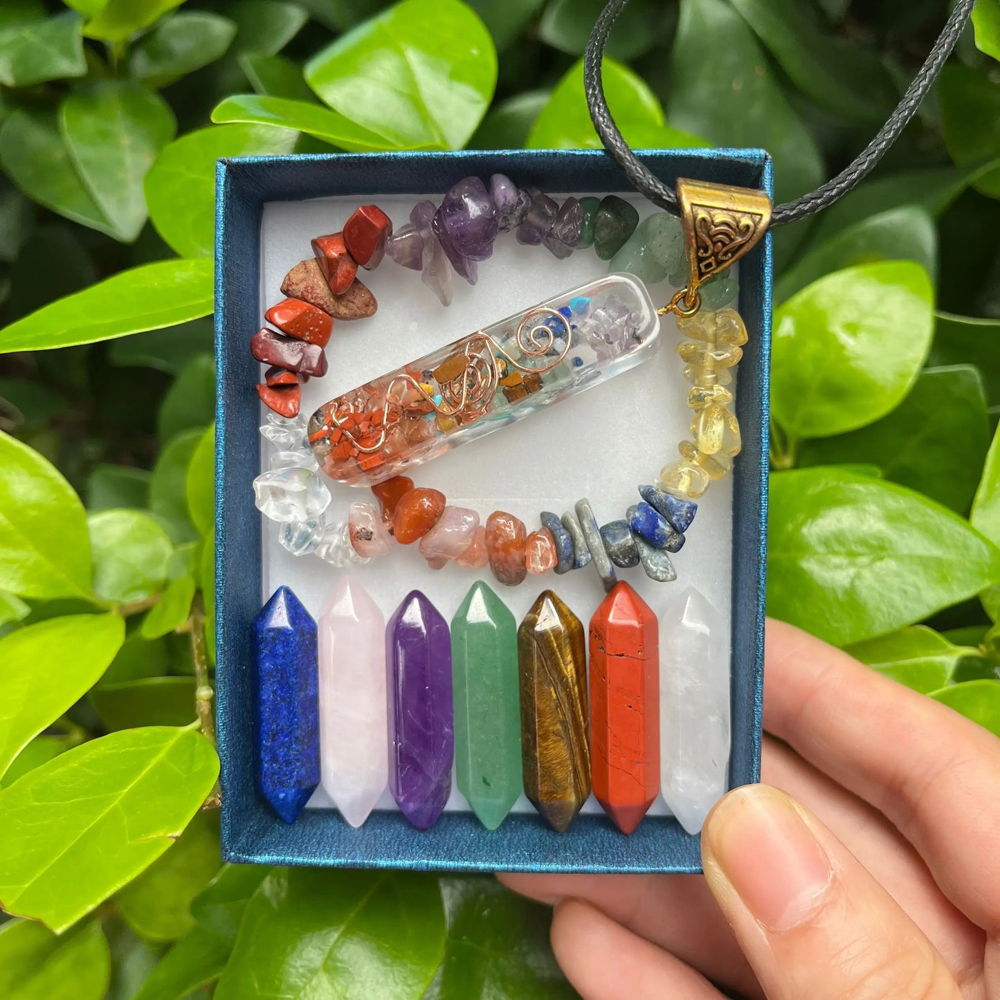 Chakra Healing Crystals Gift Set - 9pcs Quartz Stones for Energy Balance, Meditation & Home Deco