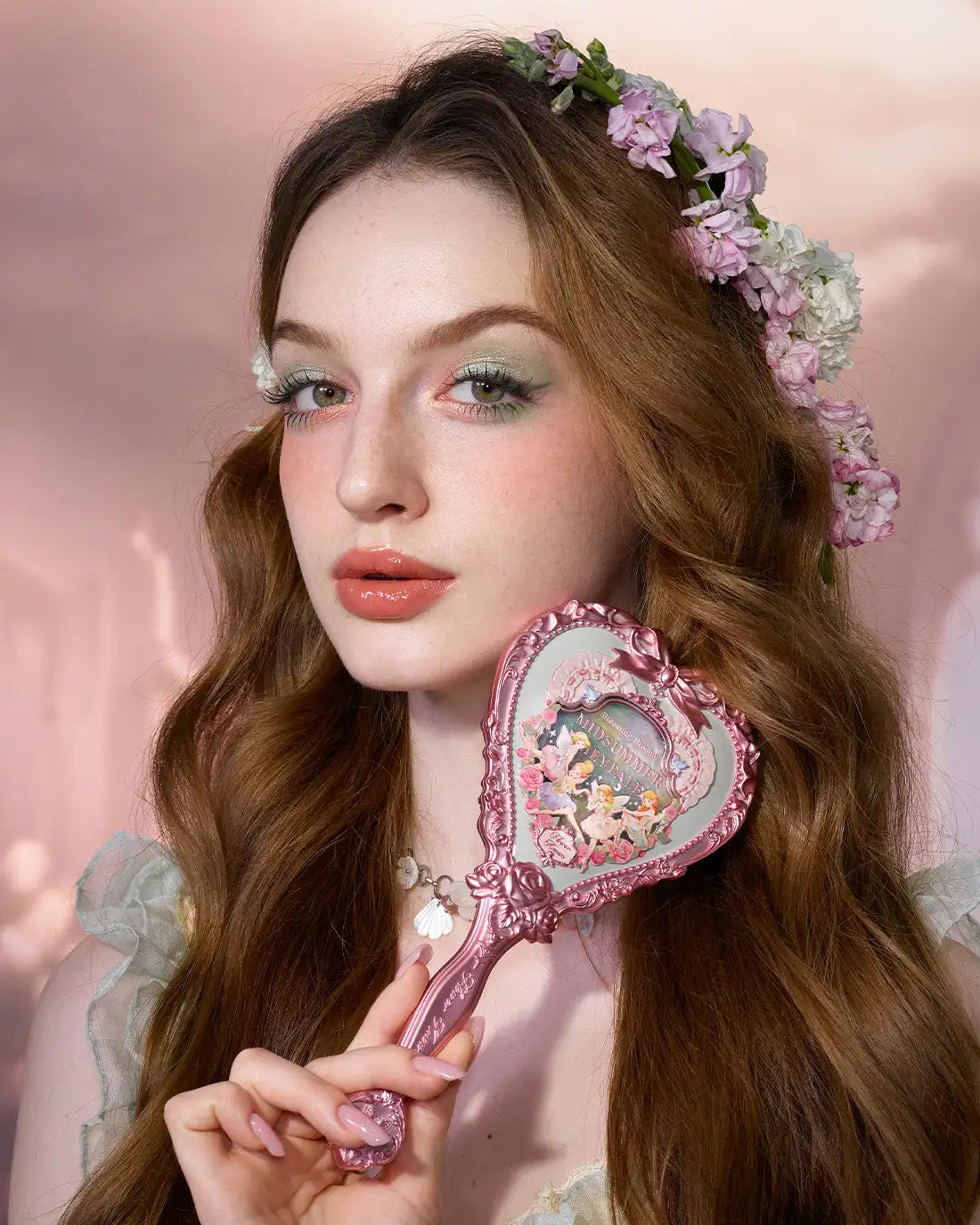Mirror Moonlight Mermaid Collection Handheld Limited Edition Mirror White, Blue, Pink, and Chocolate Fairy Design