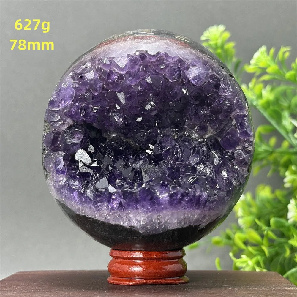 Natural Amethyst Crystal Sphere - Healing Energy Ball for Meditation, Aura Cleanse, Home Decor, Feng Shui, Gemstone Gift