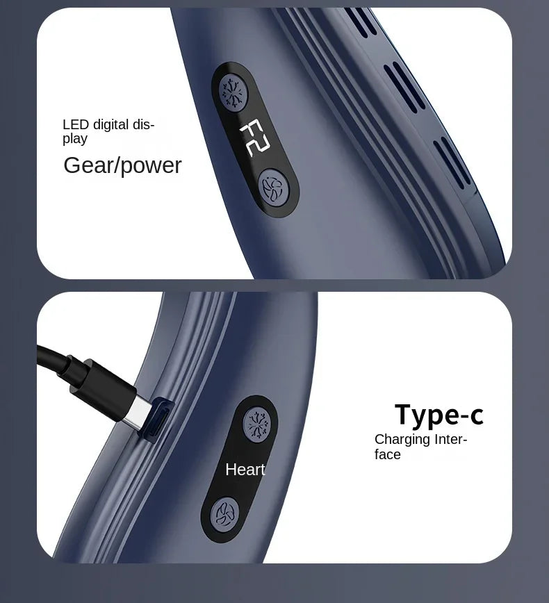 Neck & Back Cooling Fan – Hands-Free Comfort Anywhere
