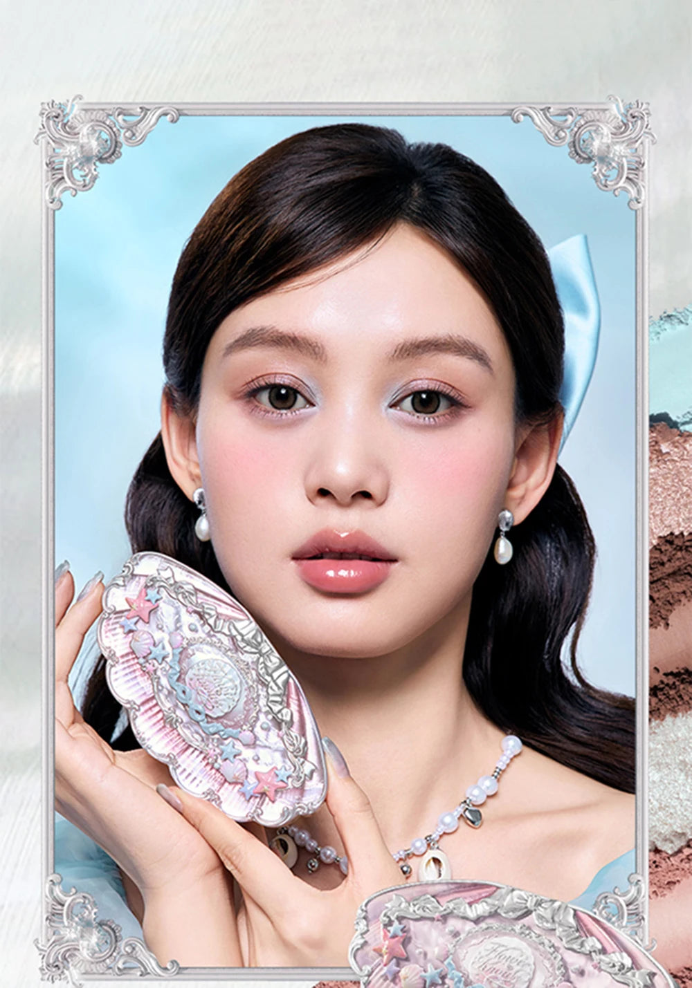 Flower Knows Shell Eyeshadow Palette 6 Colors Matte Shimmer Highly Pigmented Long Lasting Blendable Natural Look Makeup