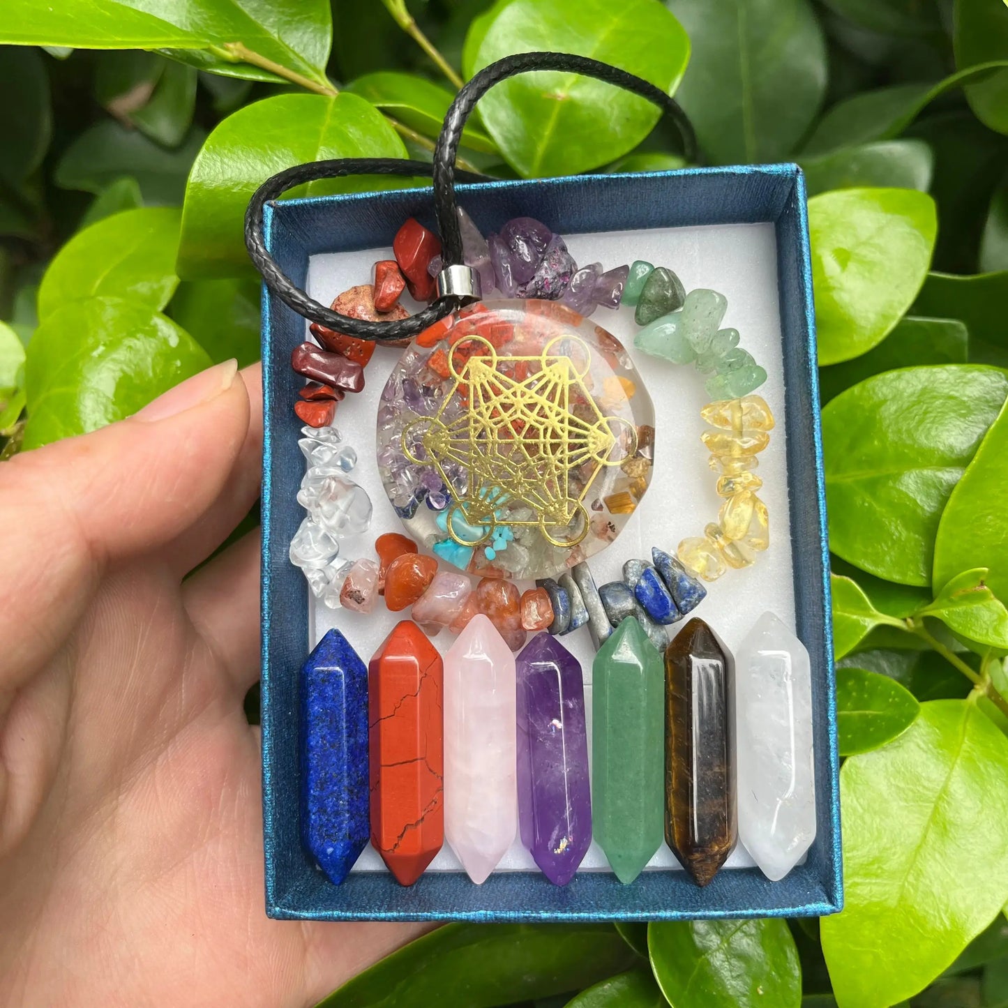 Chakra Healing Crystals Gift Set - 9pcs Quartz Stones for Energy Balance, Meditation & Home Deco