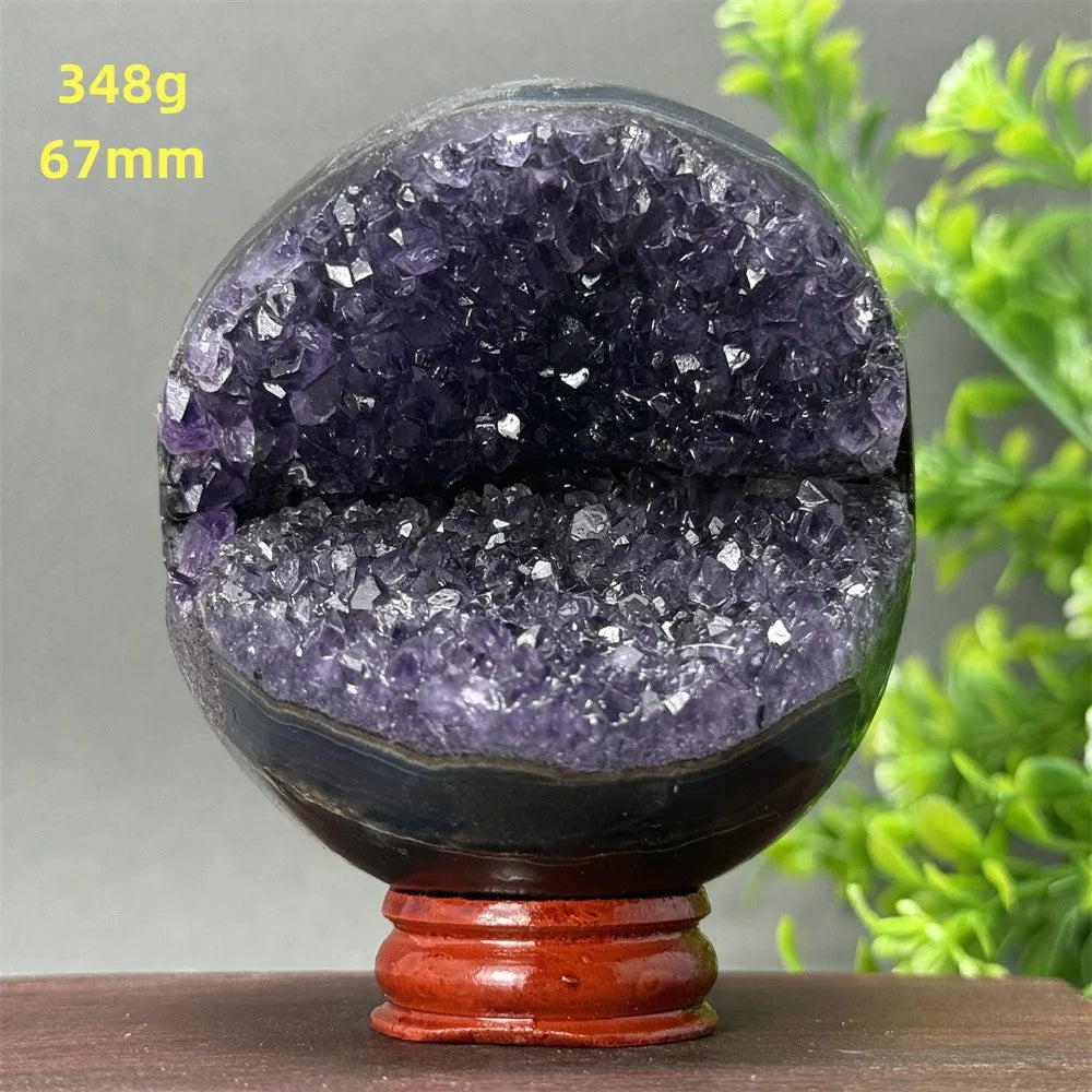 Natural Amethyst Crystal Sphere - Healing Energy Ball for Meditation, Aura Cleanse, Home Decor, Feng Shui, Gemstone Gift