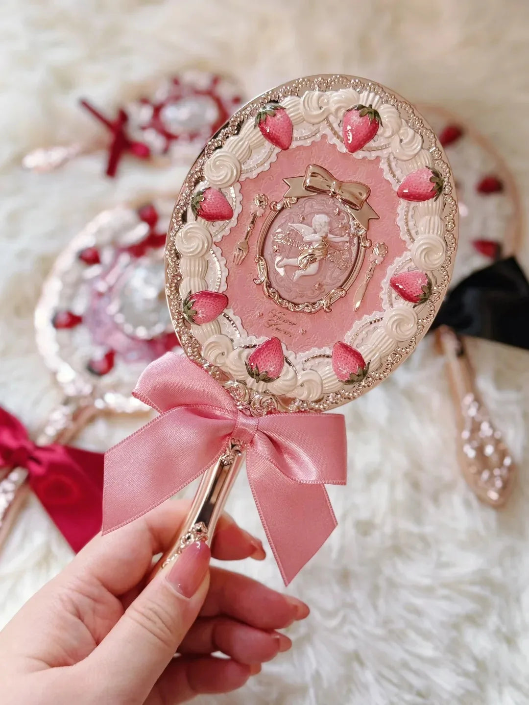 Mirror Moonlight Mermaid Collection Handheld Limited Edition Mirror White, Blue, Pink, and Chocolate Fairy Design