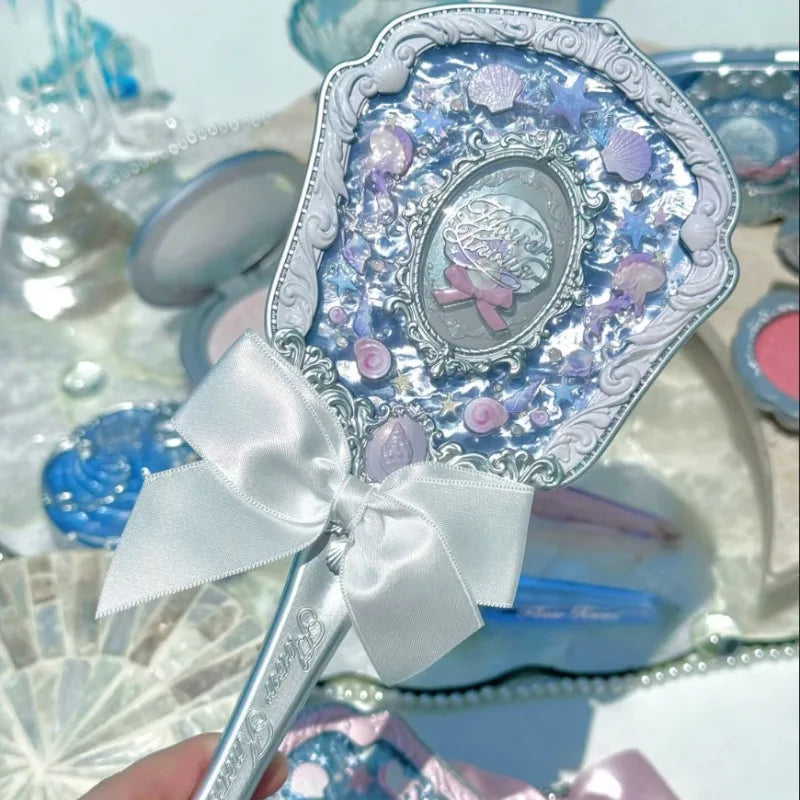 Flowerknows Makeup Hand  Shell Pearl Collection Makeup Mirrors High Beauty Portable Hand Mirror