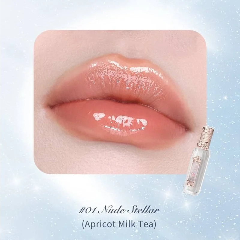 Flower Knows Moonlight Mermaid Lip Gloss Hydrating Long Lasting Mirror Shine Glossy Lip Tint Liquid Lipstick for Women Makeup