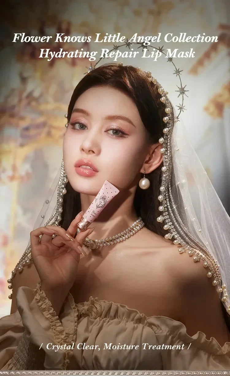 Flower Know Little Angel Repair Lip Sleeping Mask Treatment to Restore, Hydrate&Plump Dry Chapped Lips Tint Korean Makeup