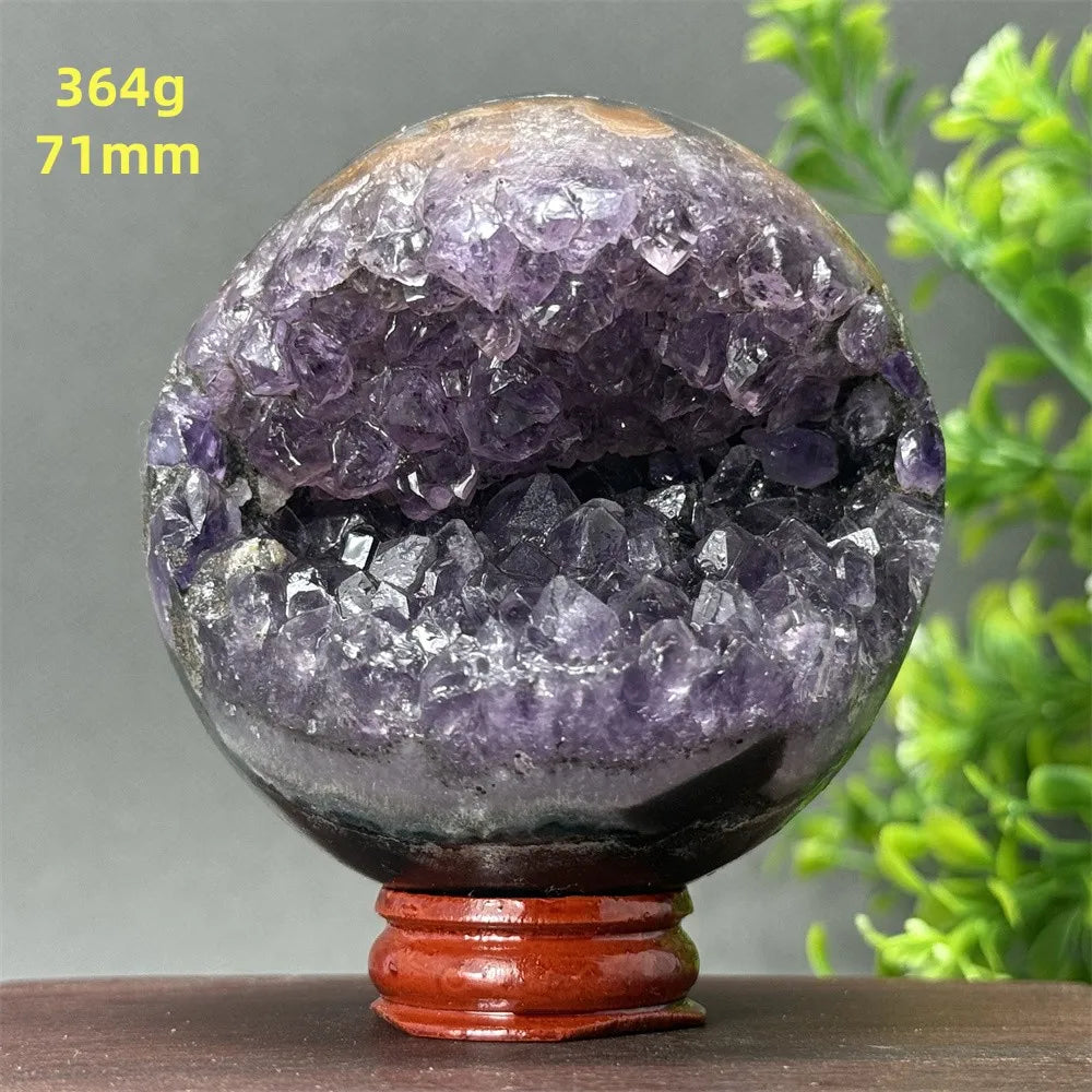 Natural Amethyst Crystal Sphere - Healing Energy Ball for Meditation, Aura Cleanse, Home Decor, Feng Shui, Gemstone Gift