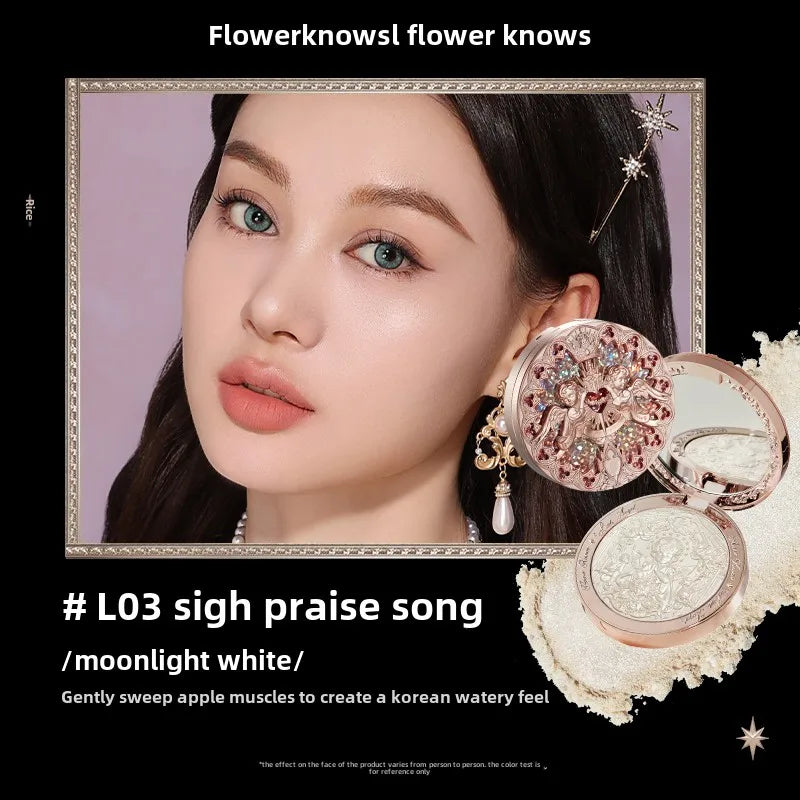 Flower Knows Little Angel Embossed Highlighter Natural brightening water light three-dimensional contour powder