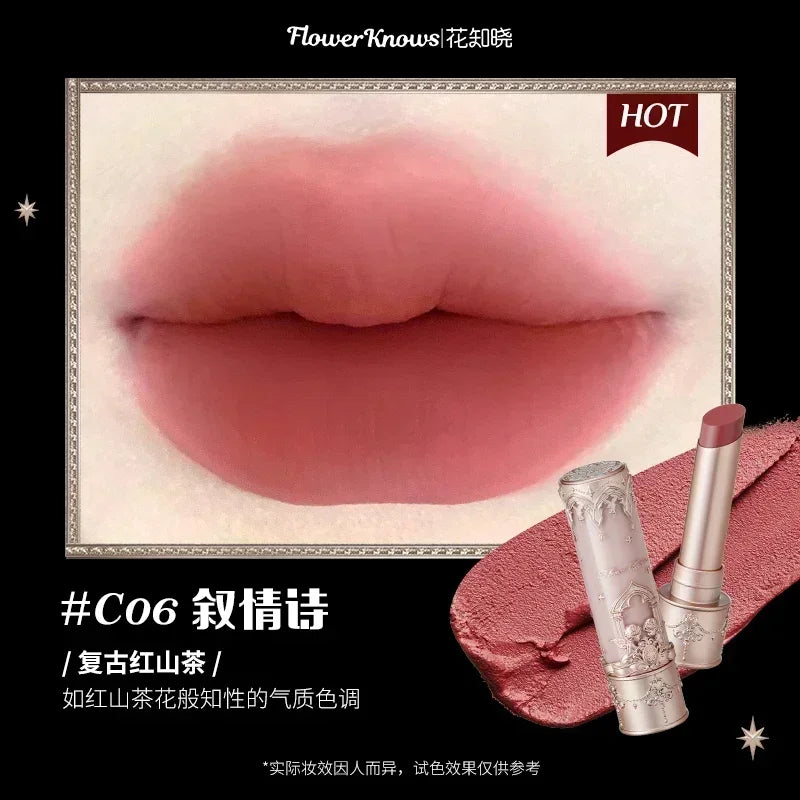 Flower Knows Midsummer Night Series Mirror Lip Gloss Film-forming Lip Balm Moisturizing Long Lasting Non-sticky ALL Lips Makeup