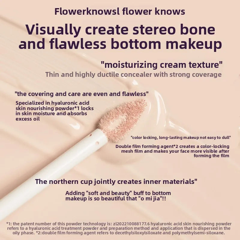 Flowerknows Midsummer Fairytales Brightening Liquid Concealer 2pcs Under Eye Makeup Natural Coverage,Lightweight,Conceals Set