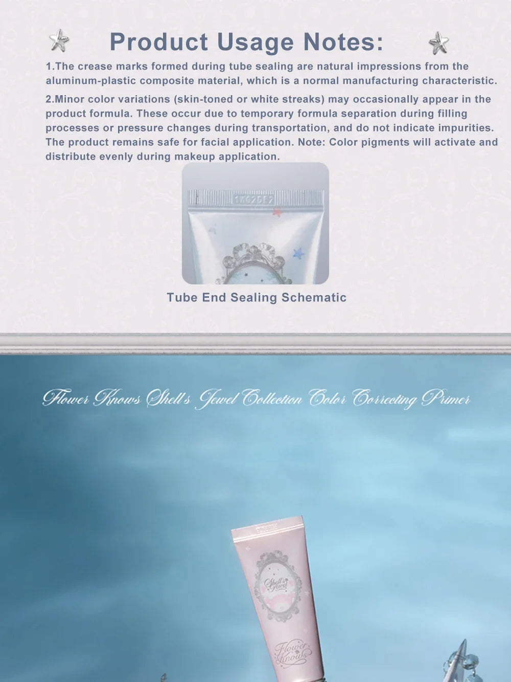 Flower Knows Primer Makeup Shells Jewel Radiance Hydrating Long Lasting Vegan Cruelty Free Base Primer 45g